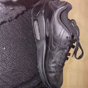 Nike Women's All-Black Leather Low-Top Sneakers